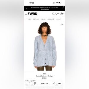 R13 RARE-baby blue cardigan. Gorge.